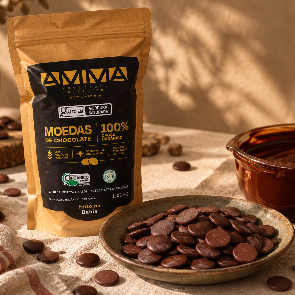 Chocolate Orgânico 100% Cacau - Moedas 1kg