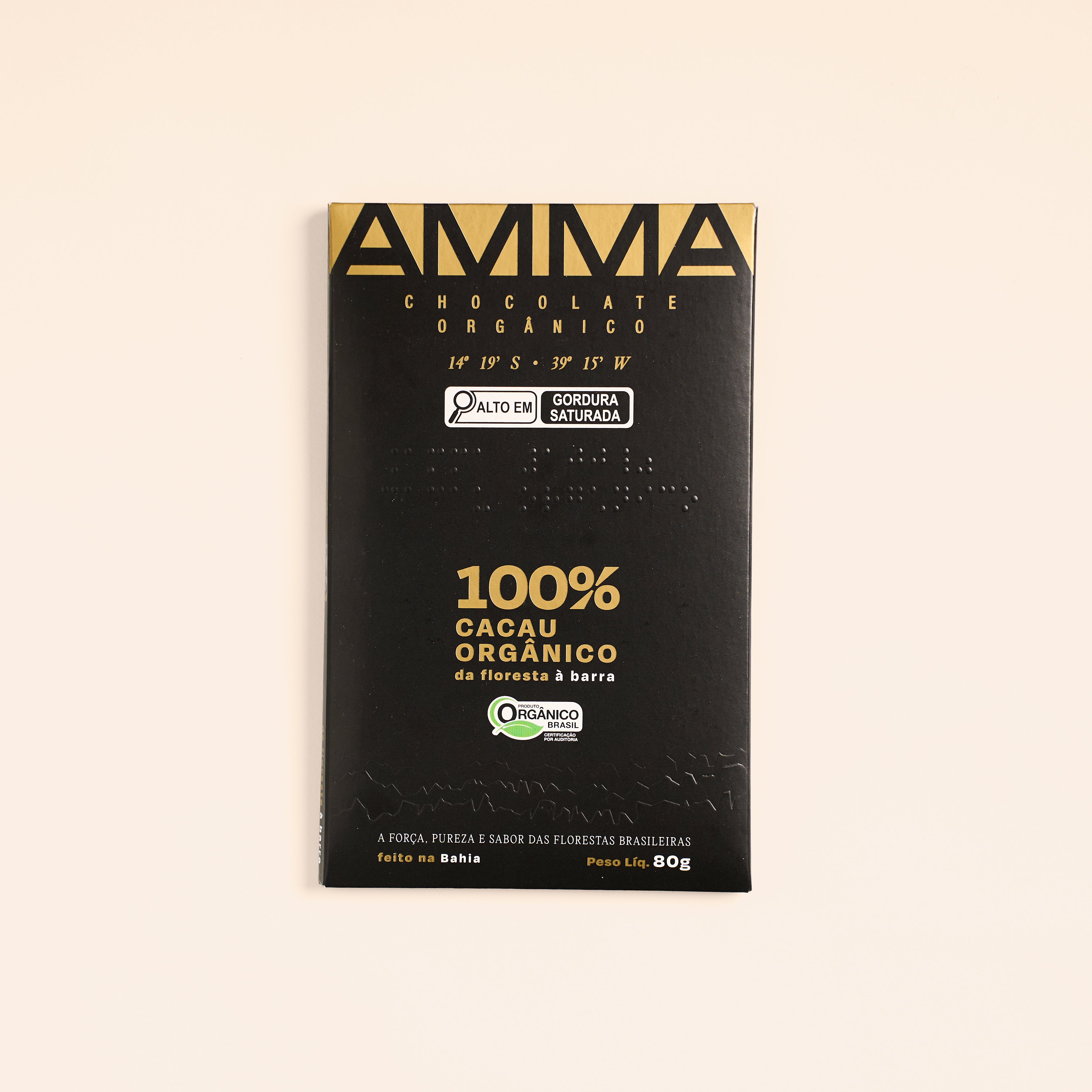 Chocolate Orgânico 100% Cacau 80g