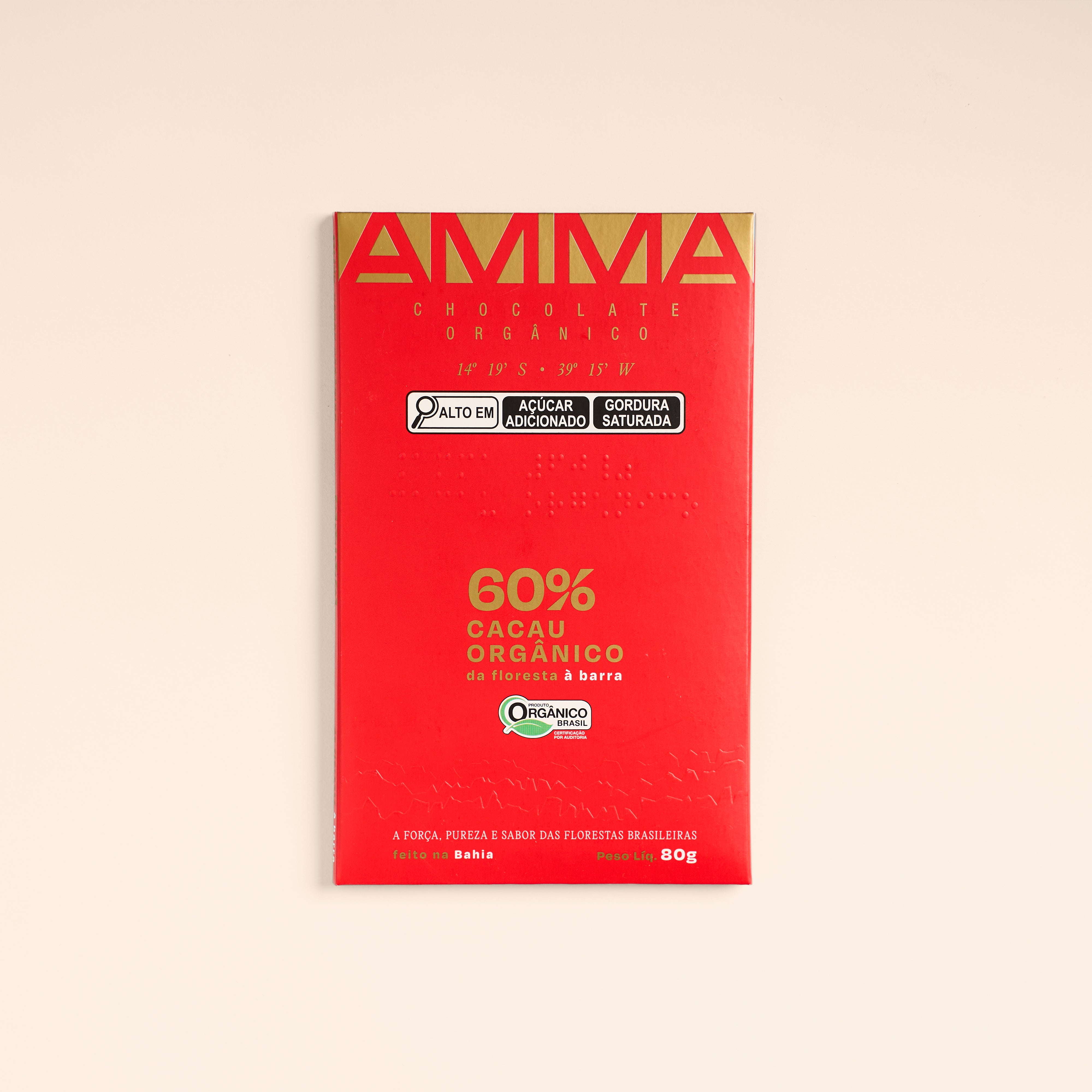 Chocolate Orgânico 60% Cacau 80g