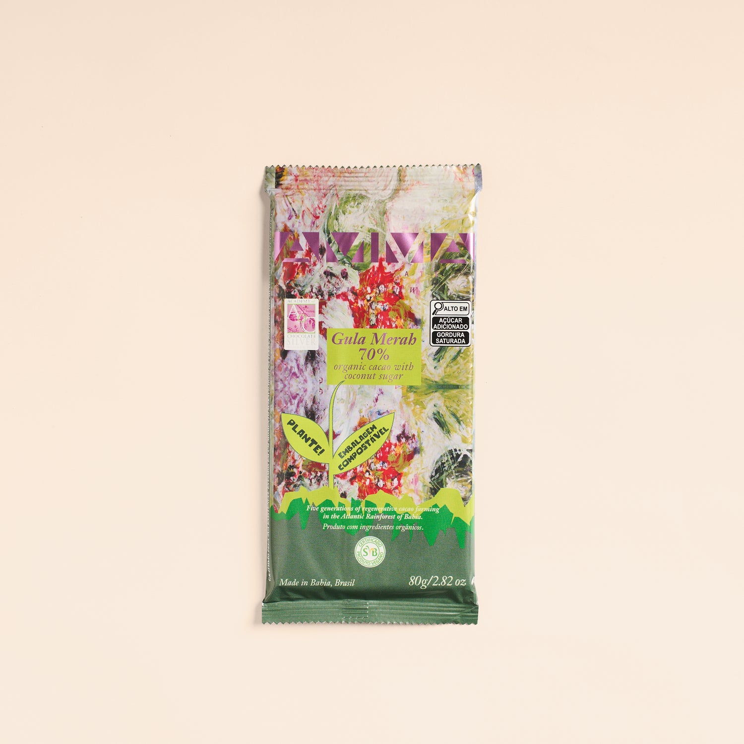 Chocolate Orgânico Gula Merah 70% Cacau com Açúcar de Coco 80g