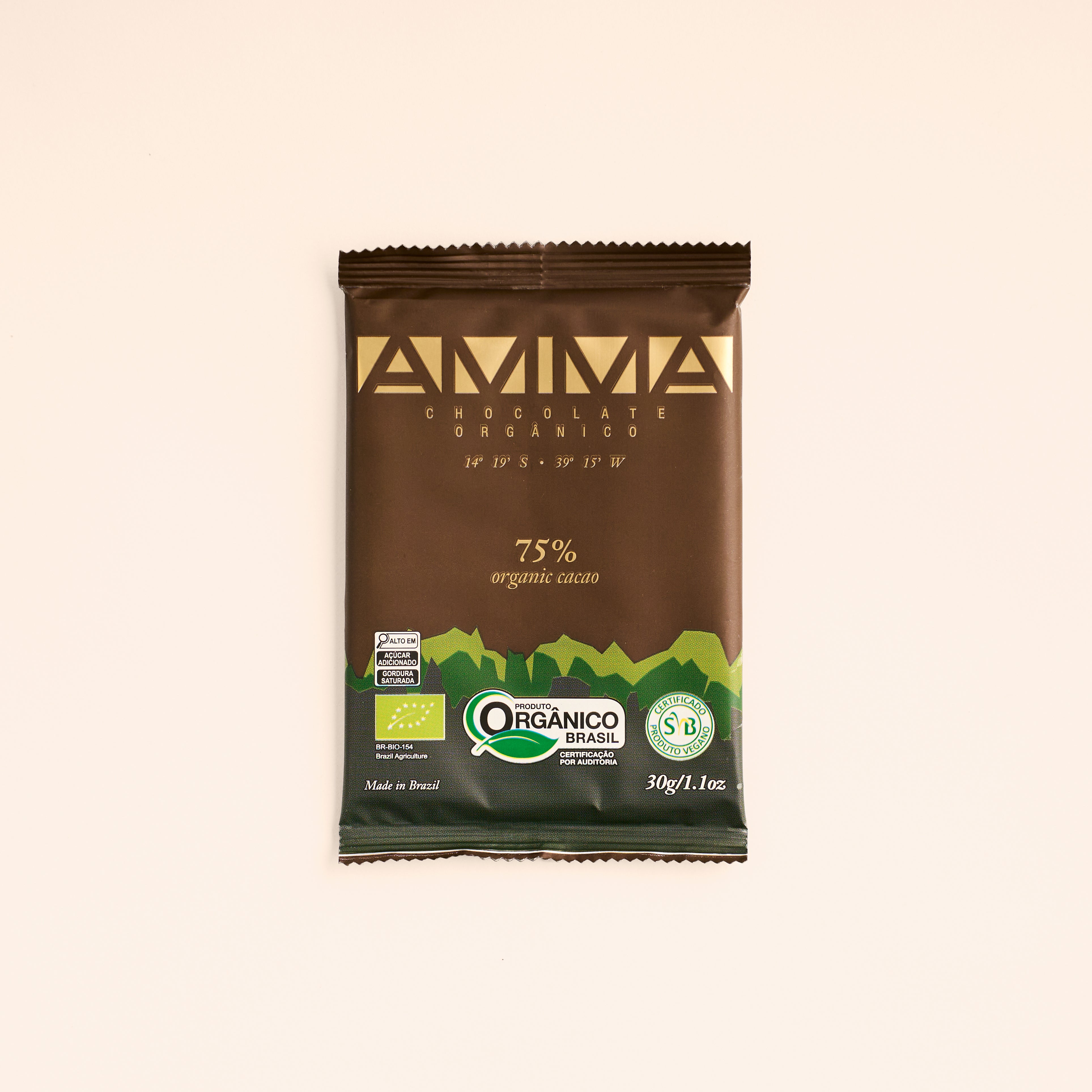 Chocolate Orgânico 75% Cacau 30g