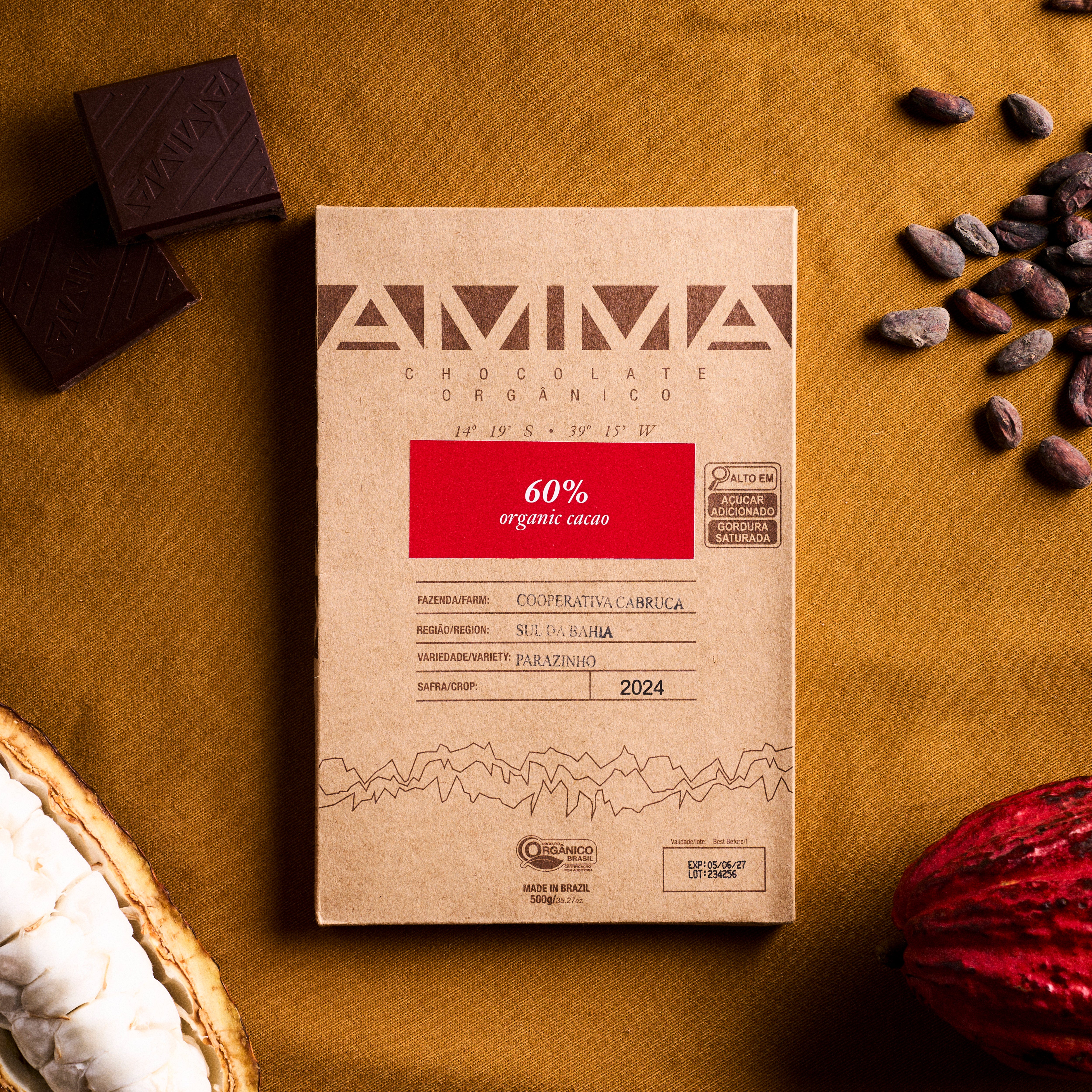 Chocolate Orgânico 60% Cacau 500g