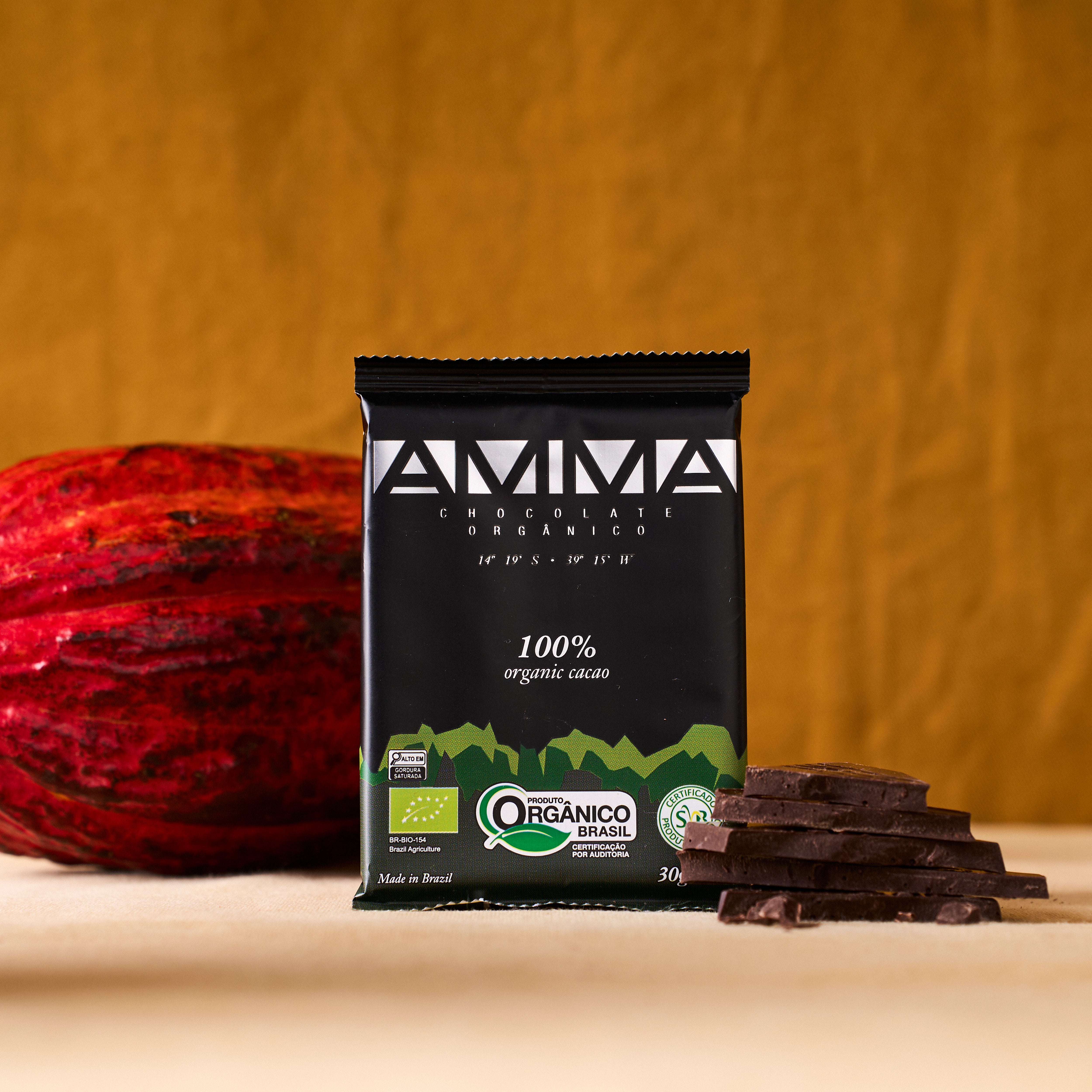 Chocolate Orgânico 100% Cacau 30g