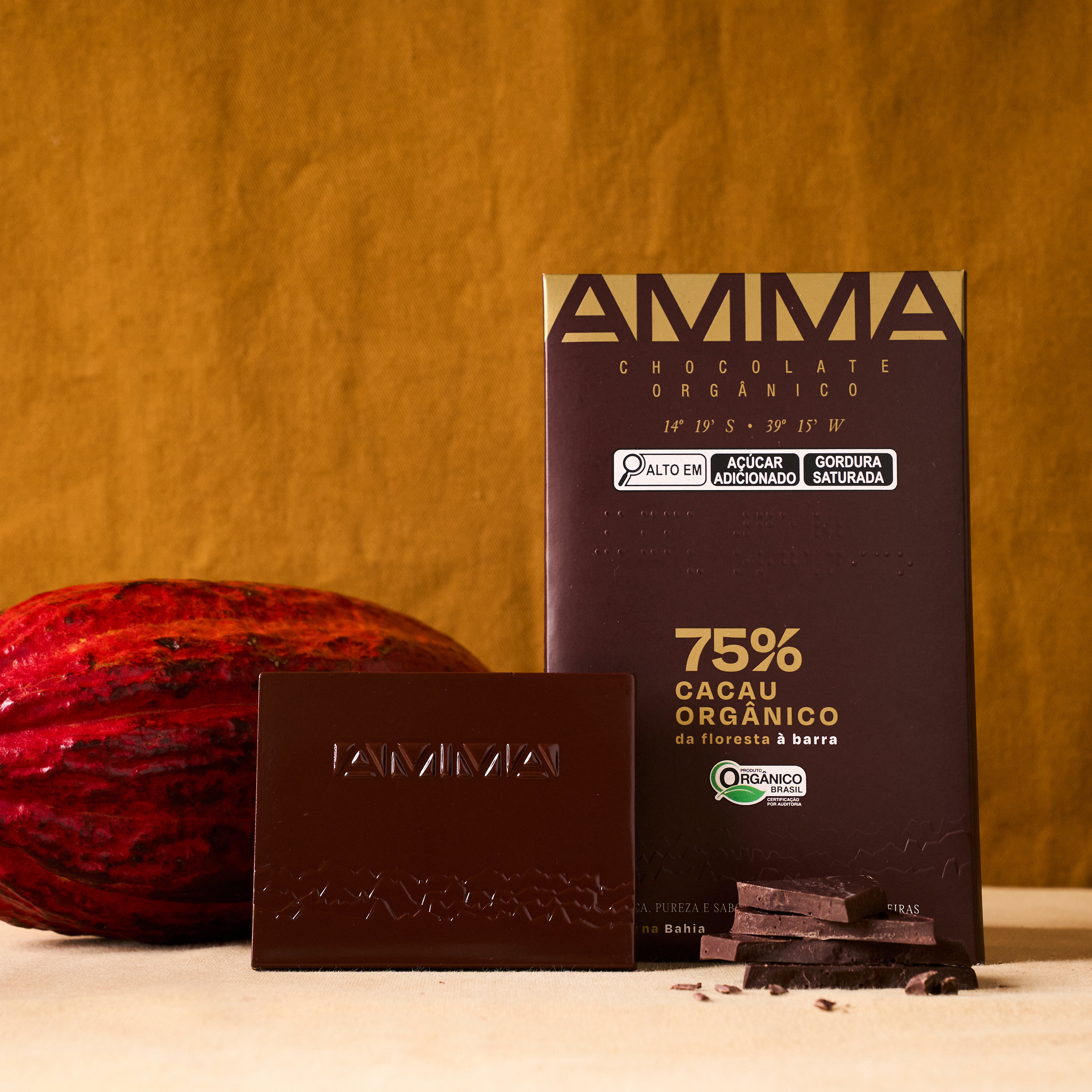 Chocolate Orgânico 75% Cacau 80g