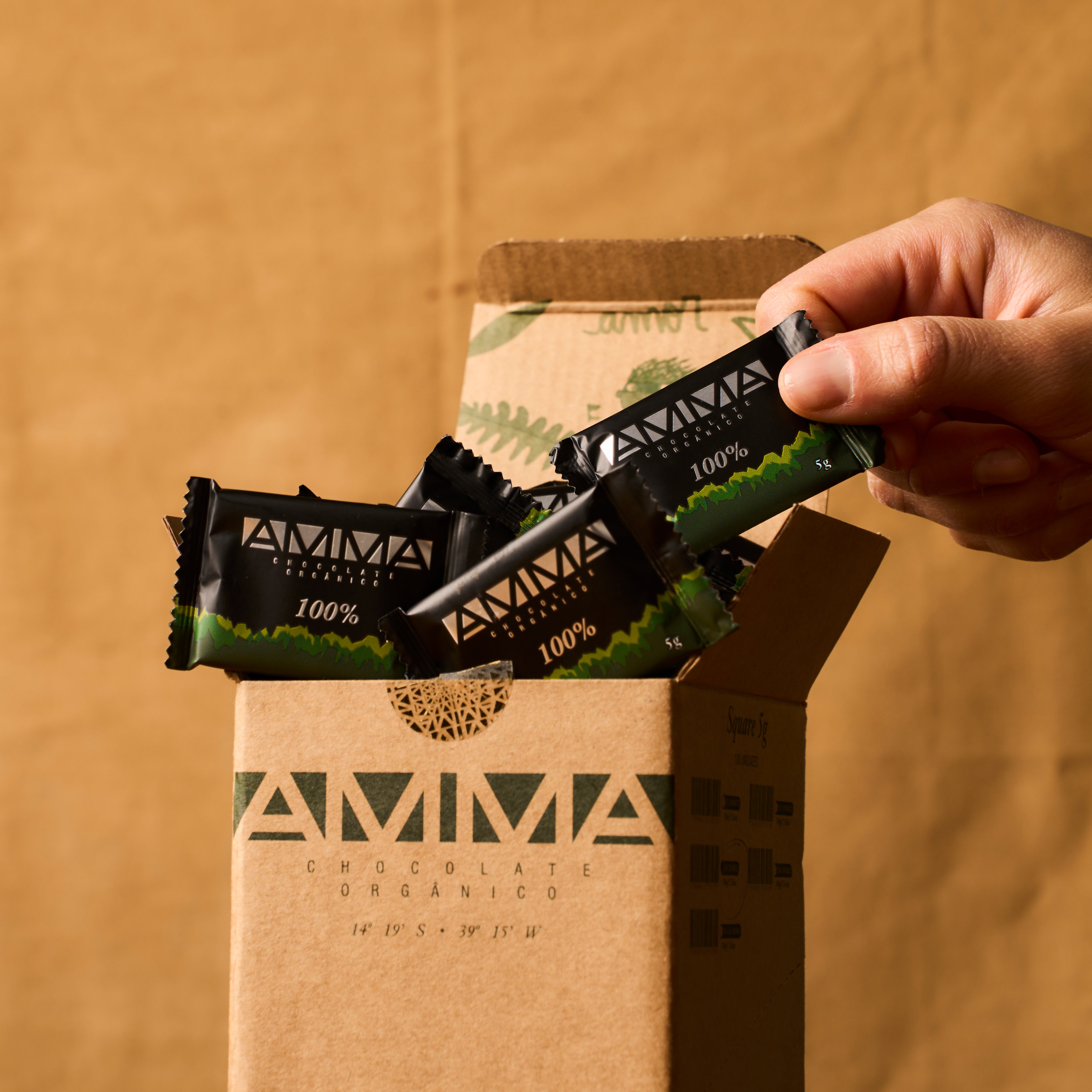 Chocolate Orgânico 100% Cacau  Square 5g  50un