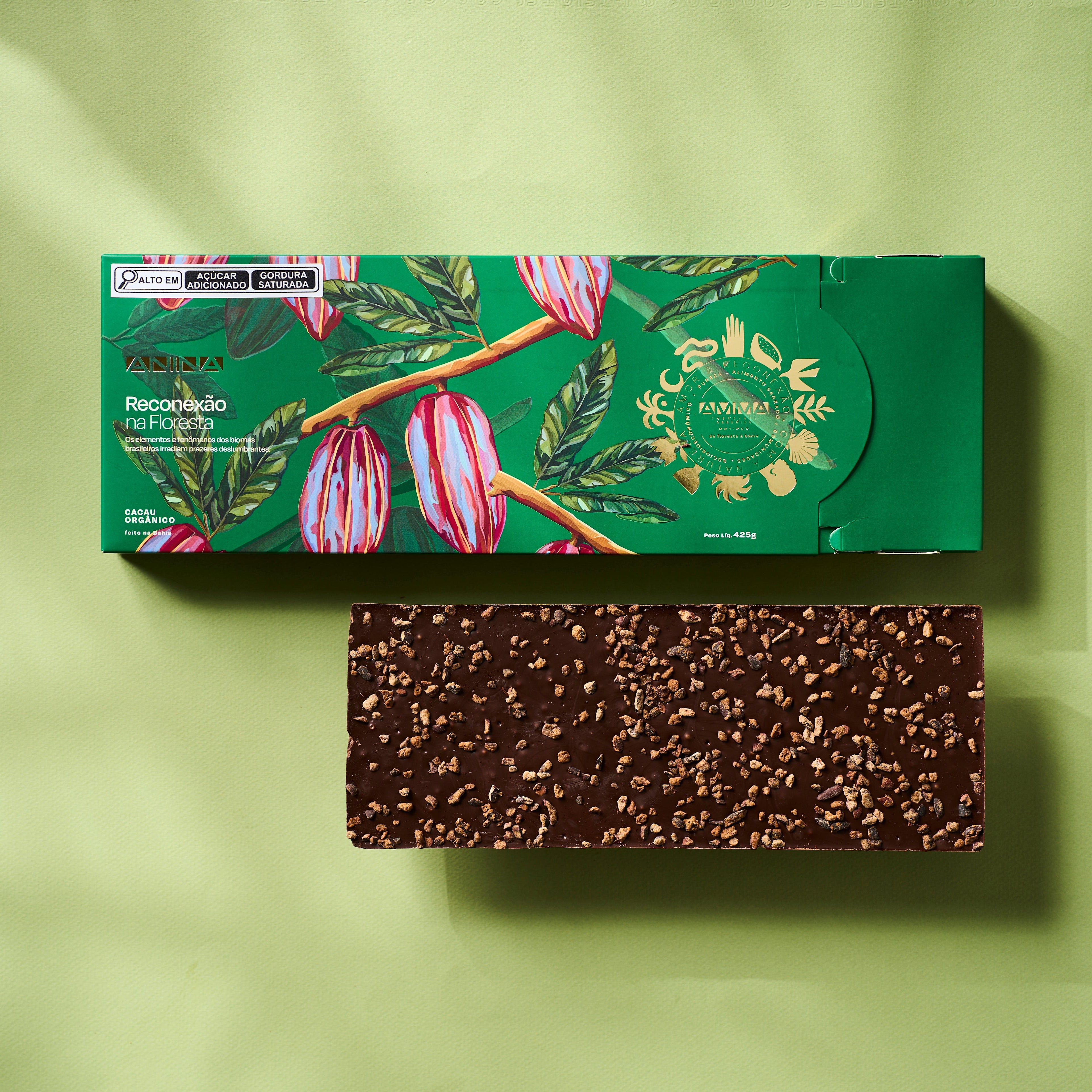 Chocolate Orgânico 60% Nibs de cacau caramelizado - Barra 425g