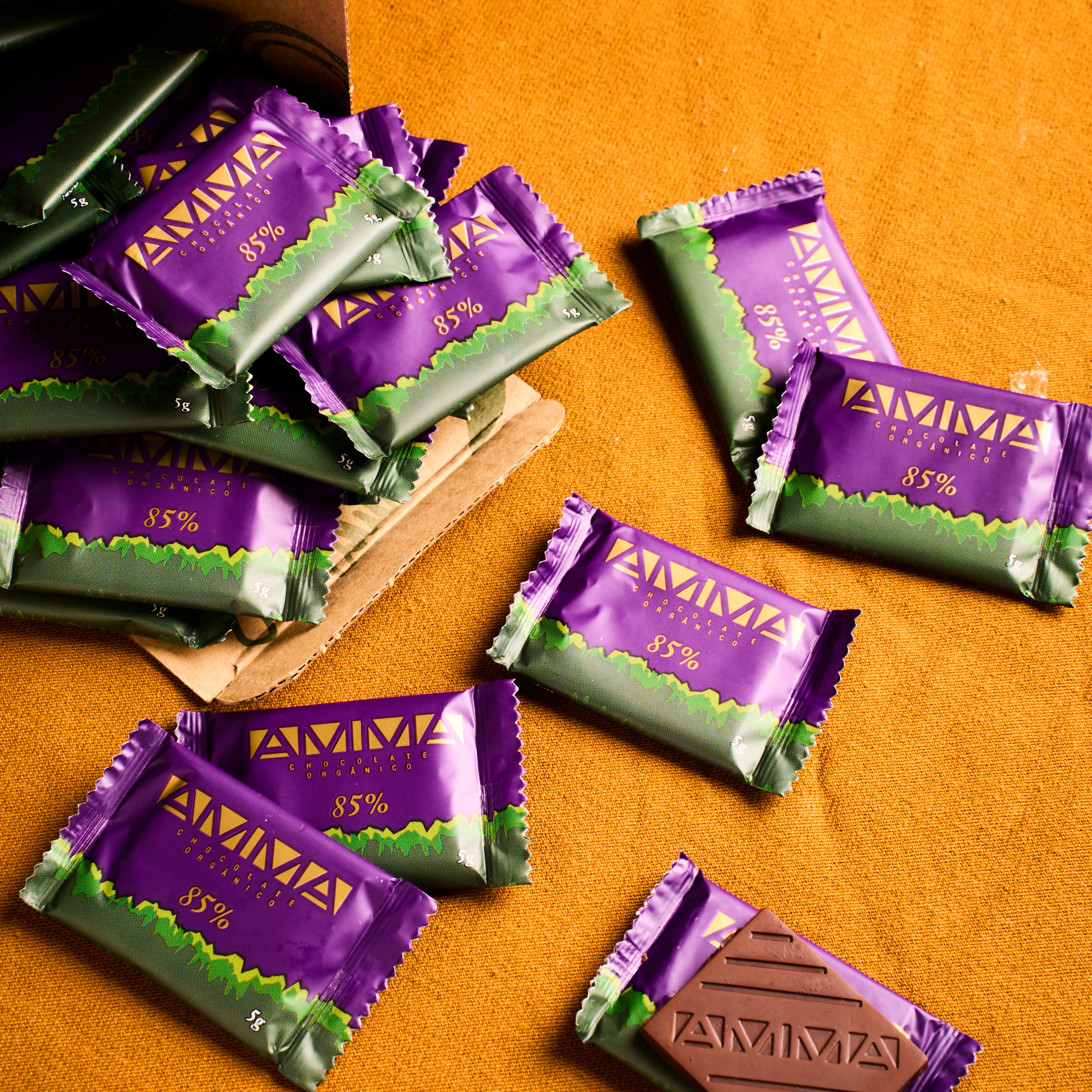 Chocolate Orgânico 85% Cacau  Square 5g  50un