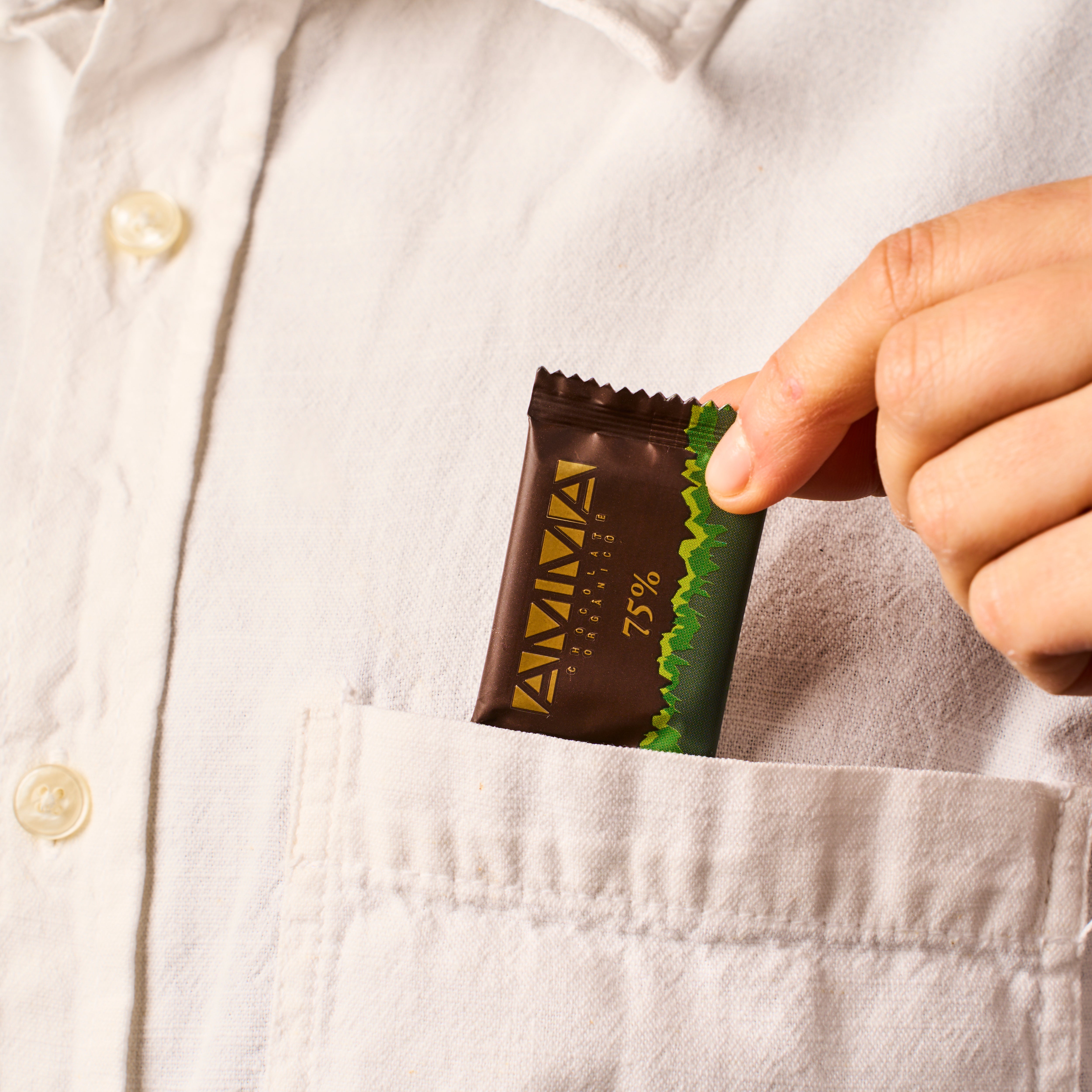 Chocolate Orgânico 75% Cacau Square 5g 100un