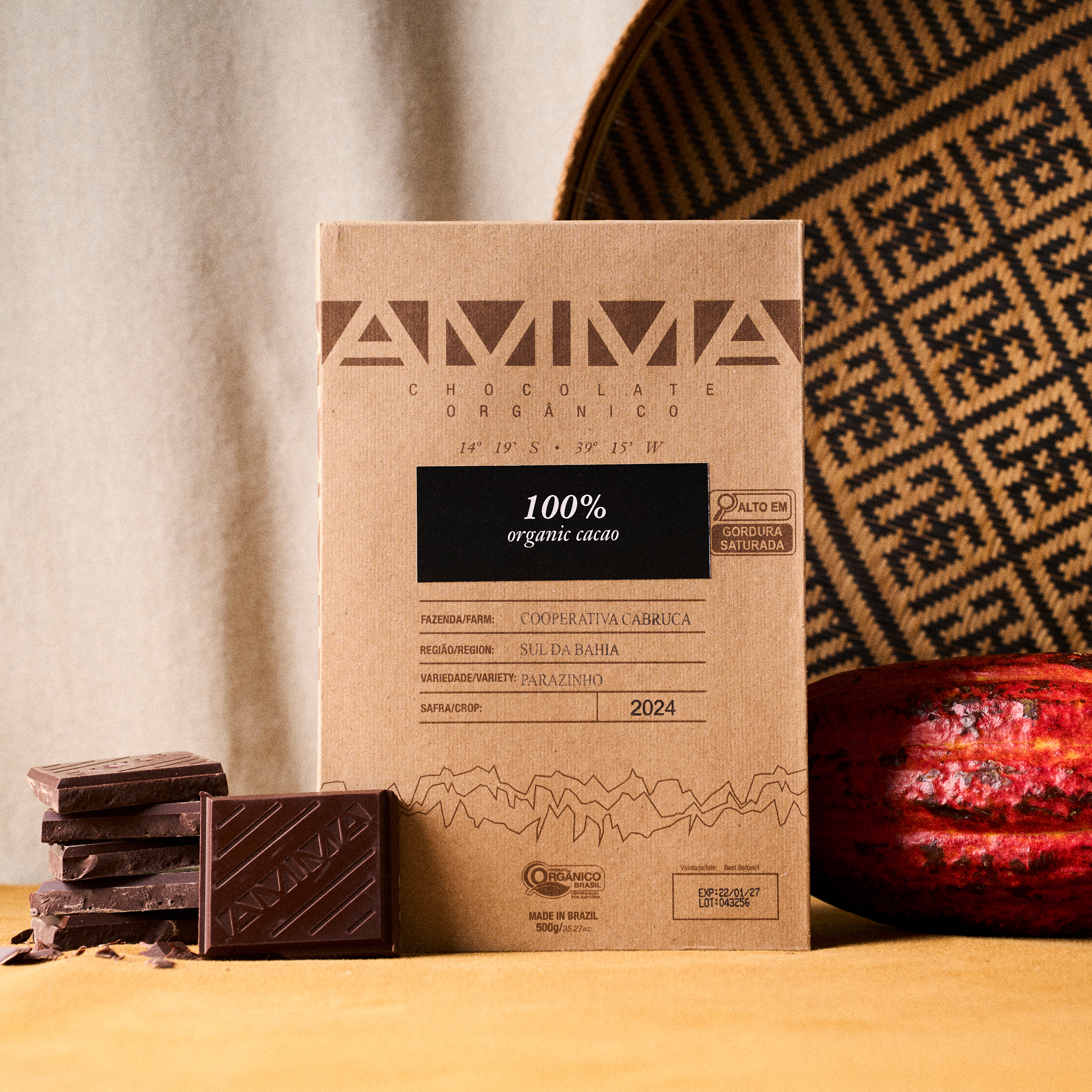 Chocolate Orgânico 100% Cacau 500g