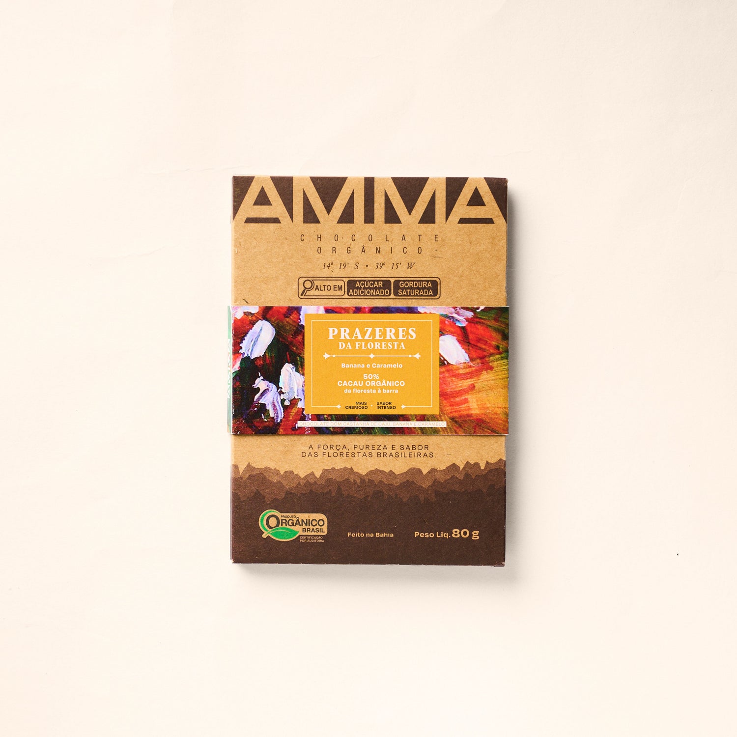 Chocolate Orgânico 50% - Banana e Caramelo 80g