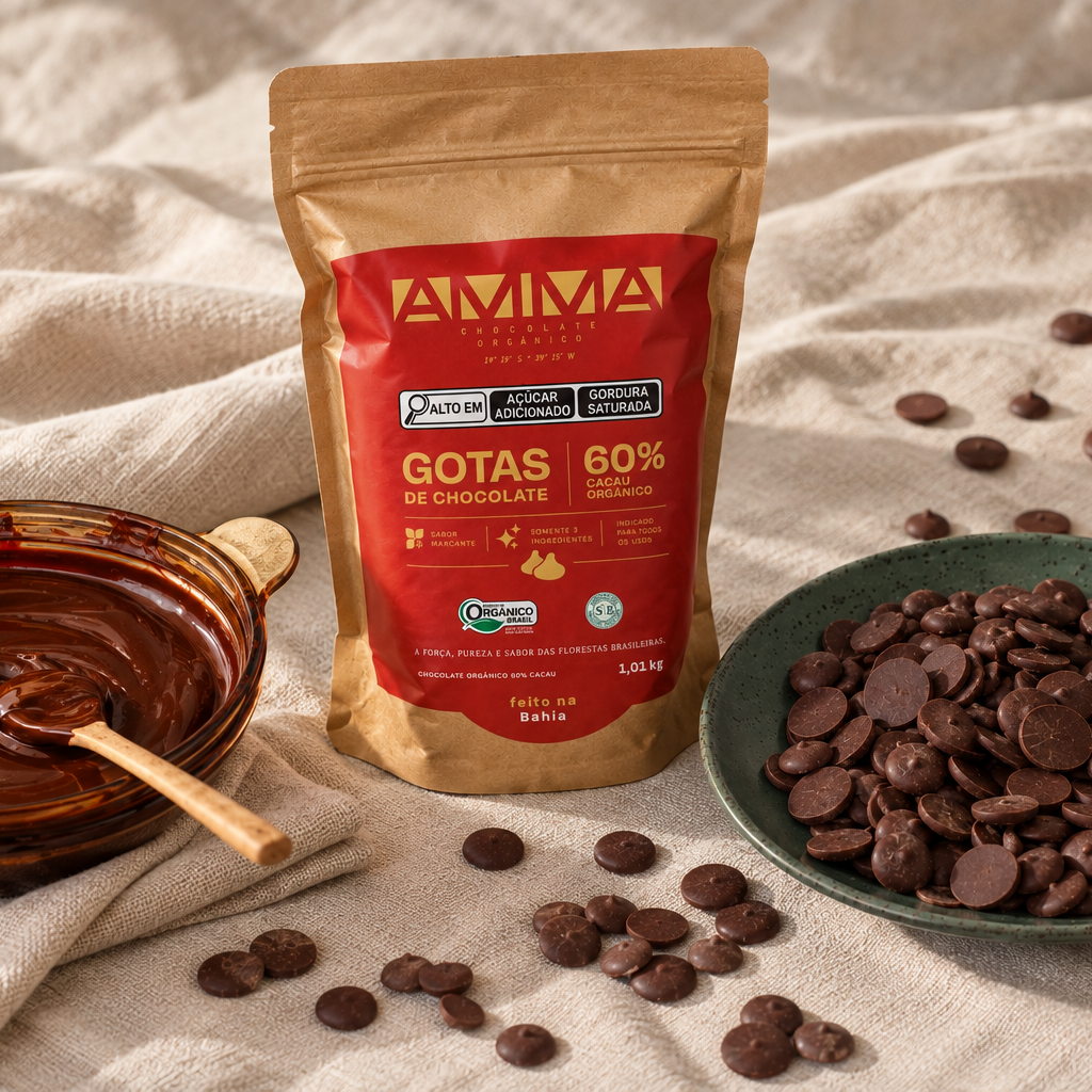 Chocolate Orgânico 60% Cacau - Gotas 1kg