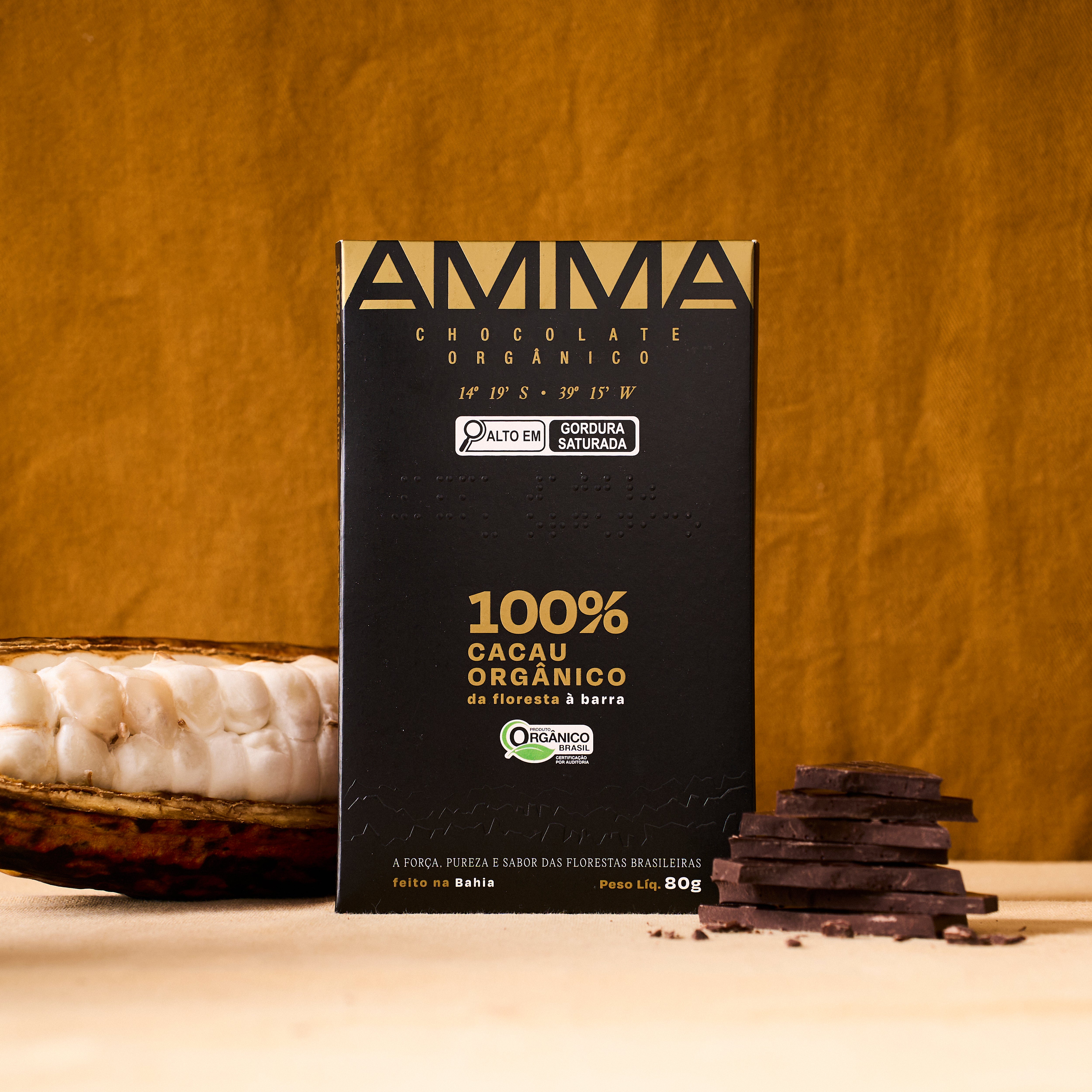 Chocolate Orgânico 100% Cacau 80g