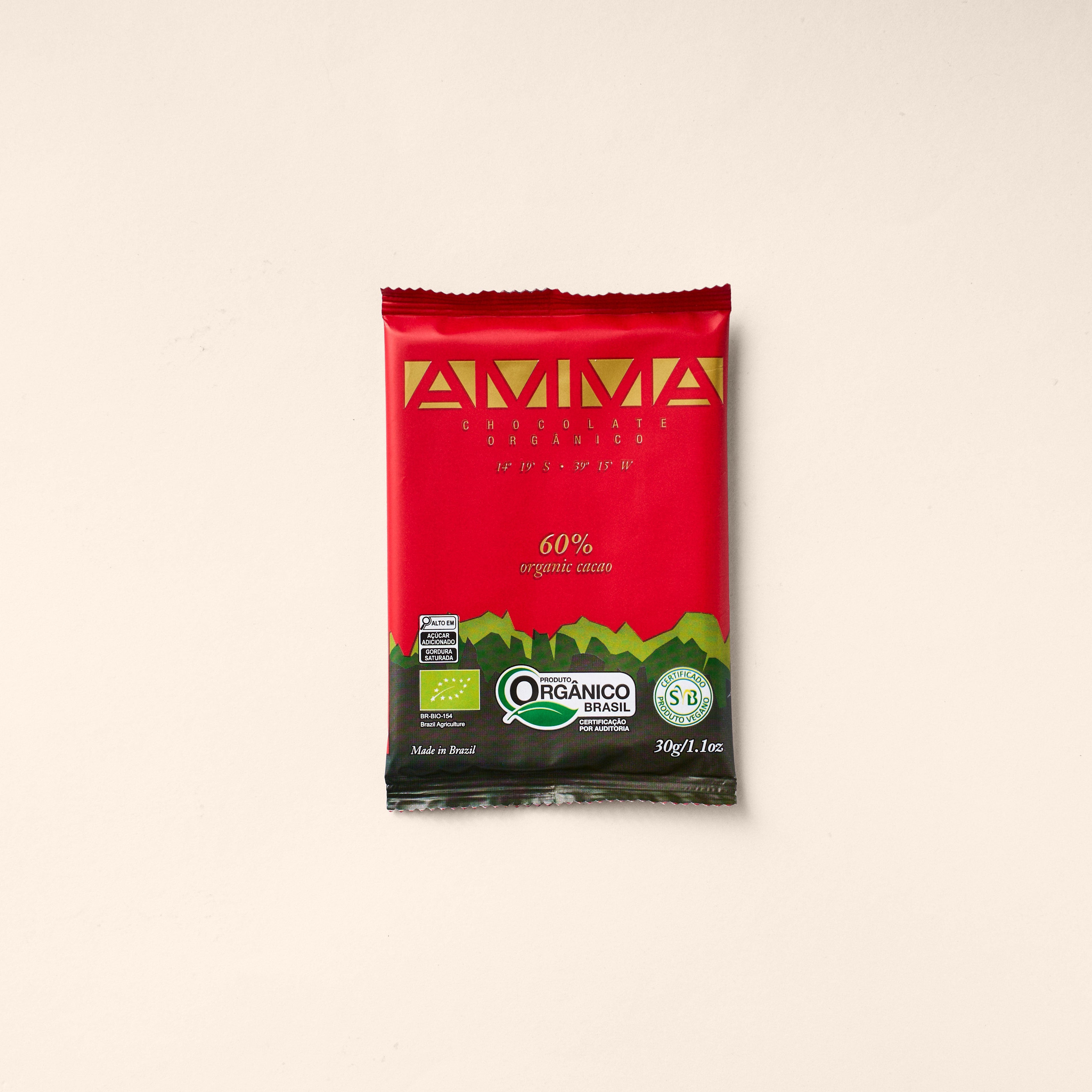 Chocolate Orgânico 60% Cacau 30g