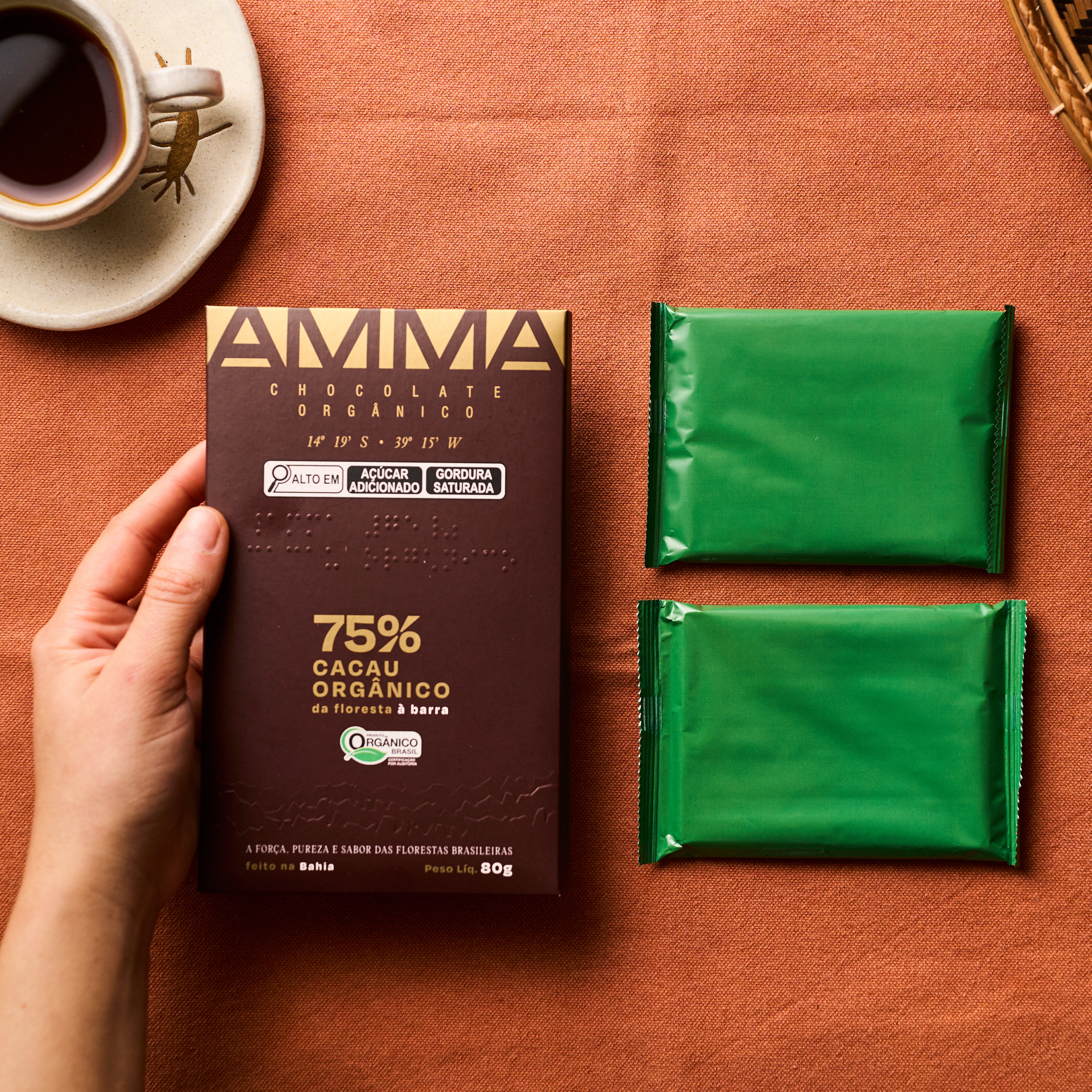 Chocolate Orgânico 75% Cacau 80g