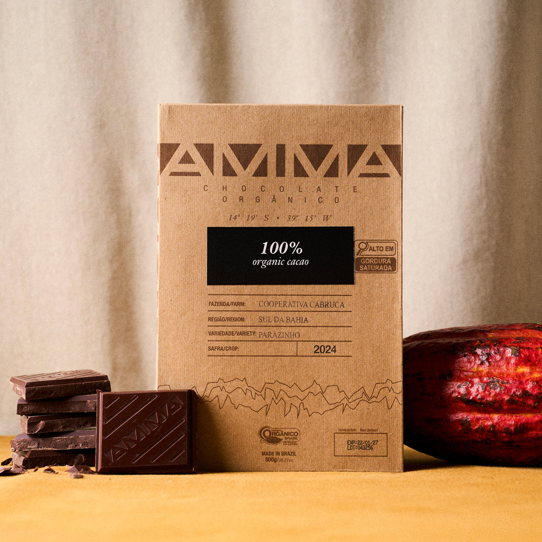 Chocolate Orgânico 100% Cacau 500g
