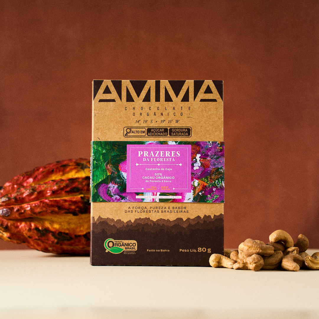 Chocolate Orgânico 50% Castanha De Caju 80G