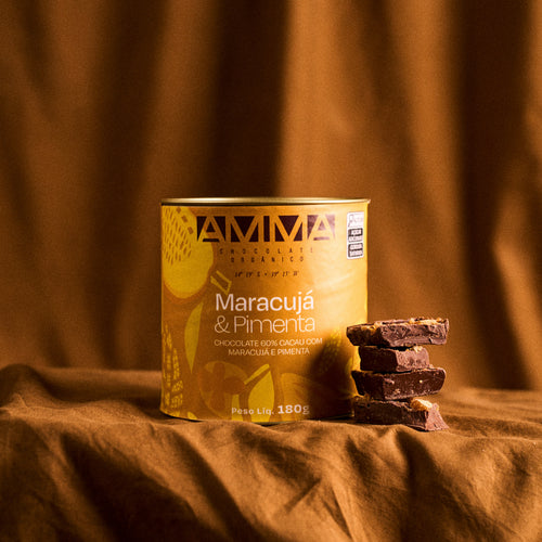 Chocolate Orgânico 60% Maracujá com Pimenta Lata 180g