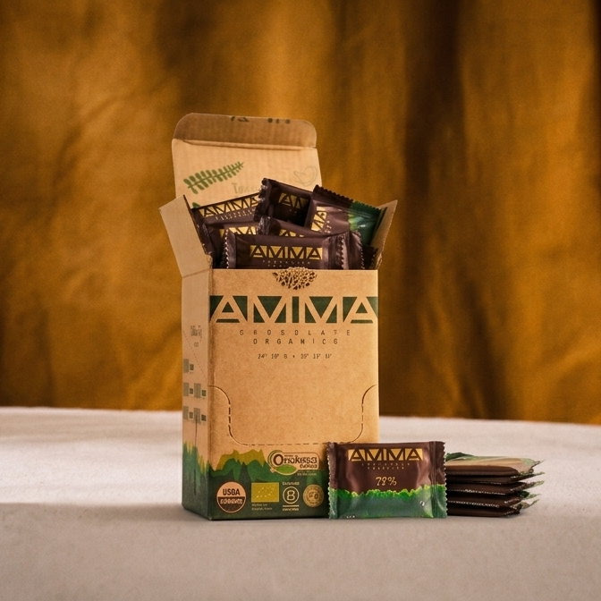 Chocolate Orgânico 75% Cacau Square 5g - 50un
