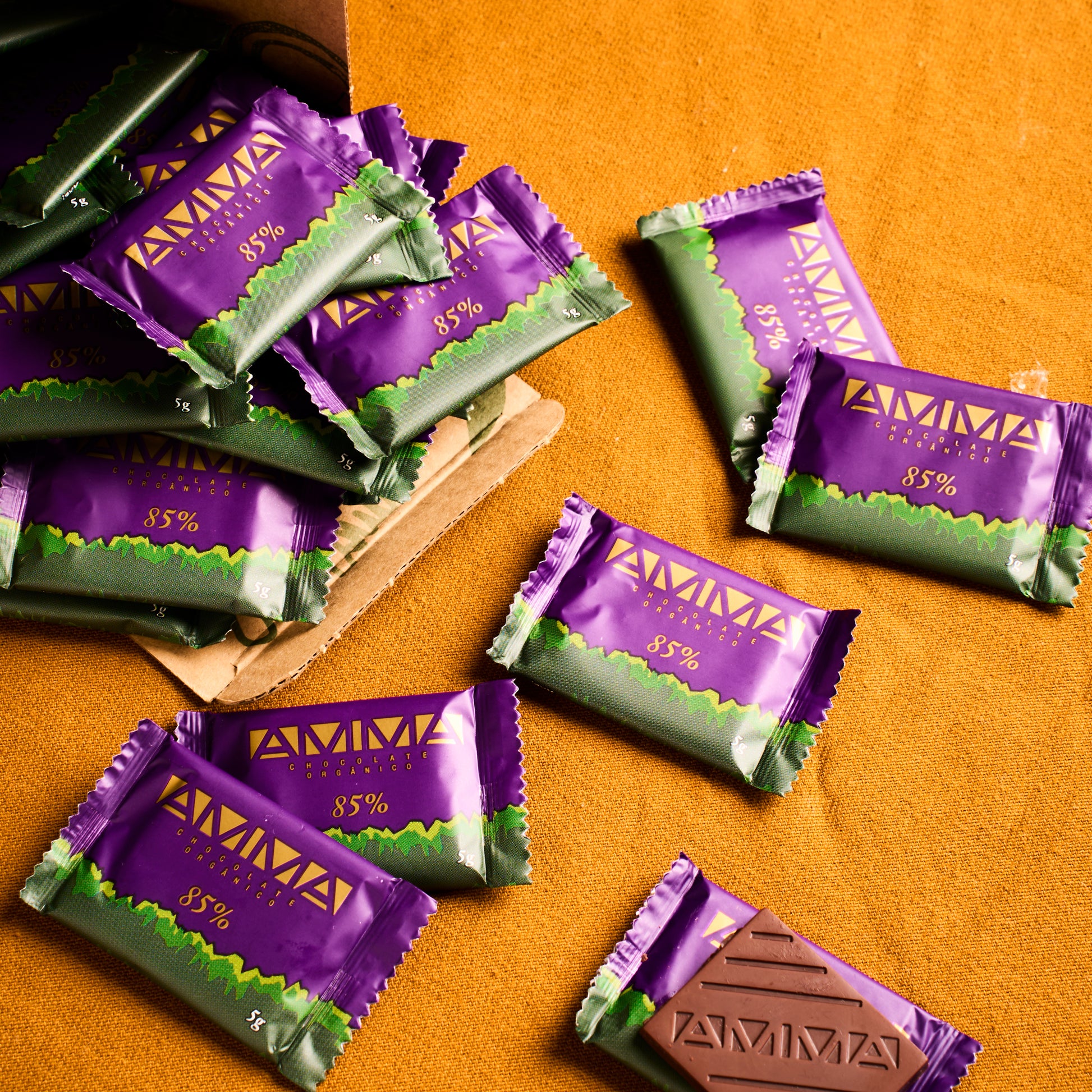 Chocolate Orgânico 85% Cacau Square 5g - 50un