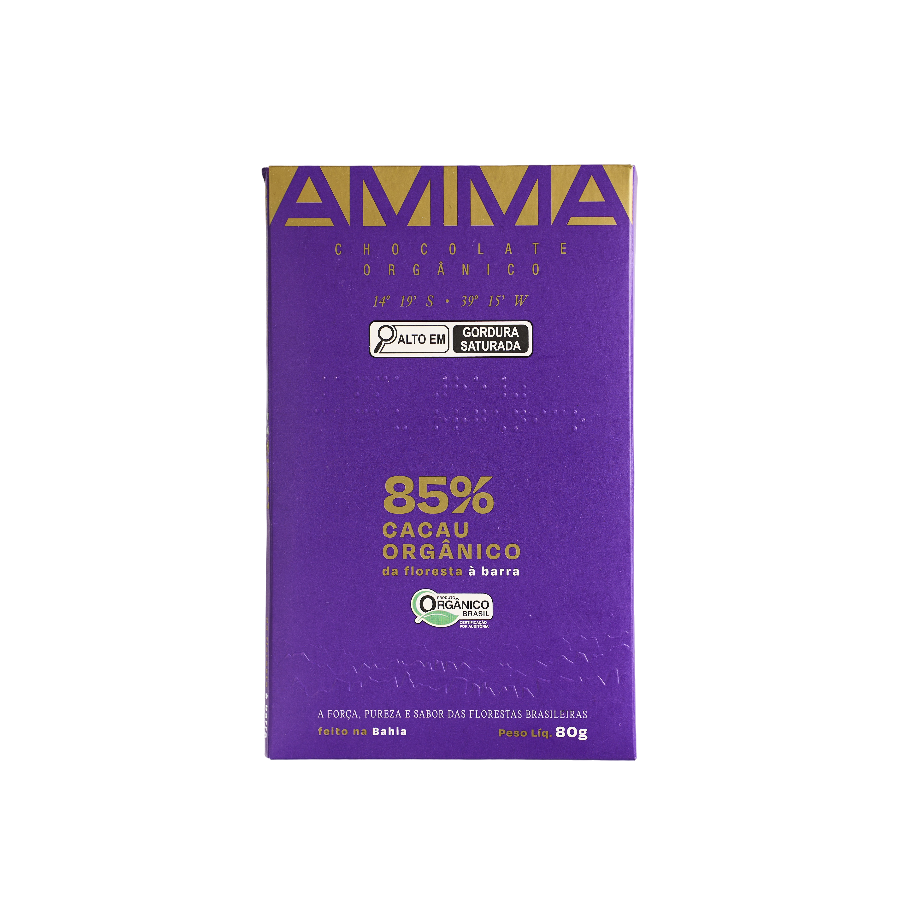 Chocolate Orgânico 85% Cacau 80g