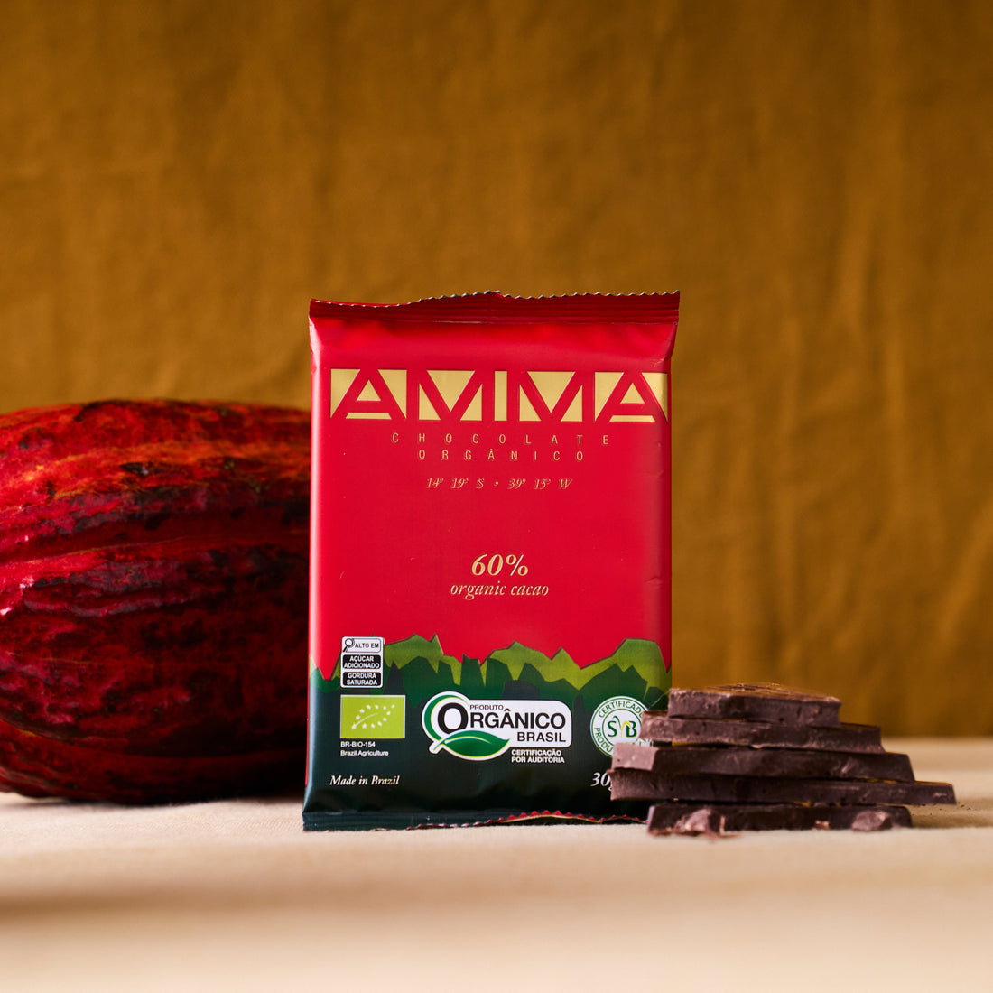 Chocolate Orgânico 60% Cacau 30g 