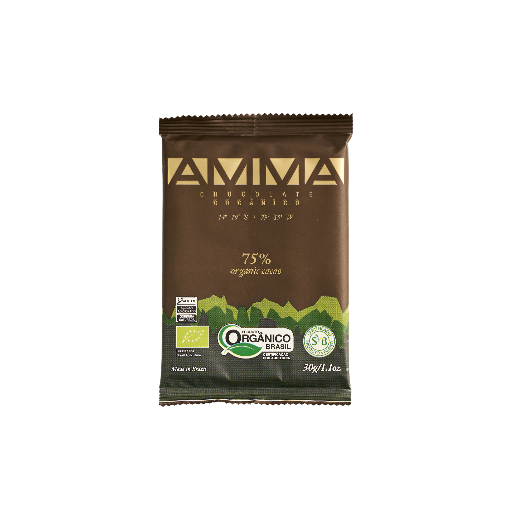 Chocolate Orgânico 75% Cacau 30g
