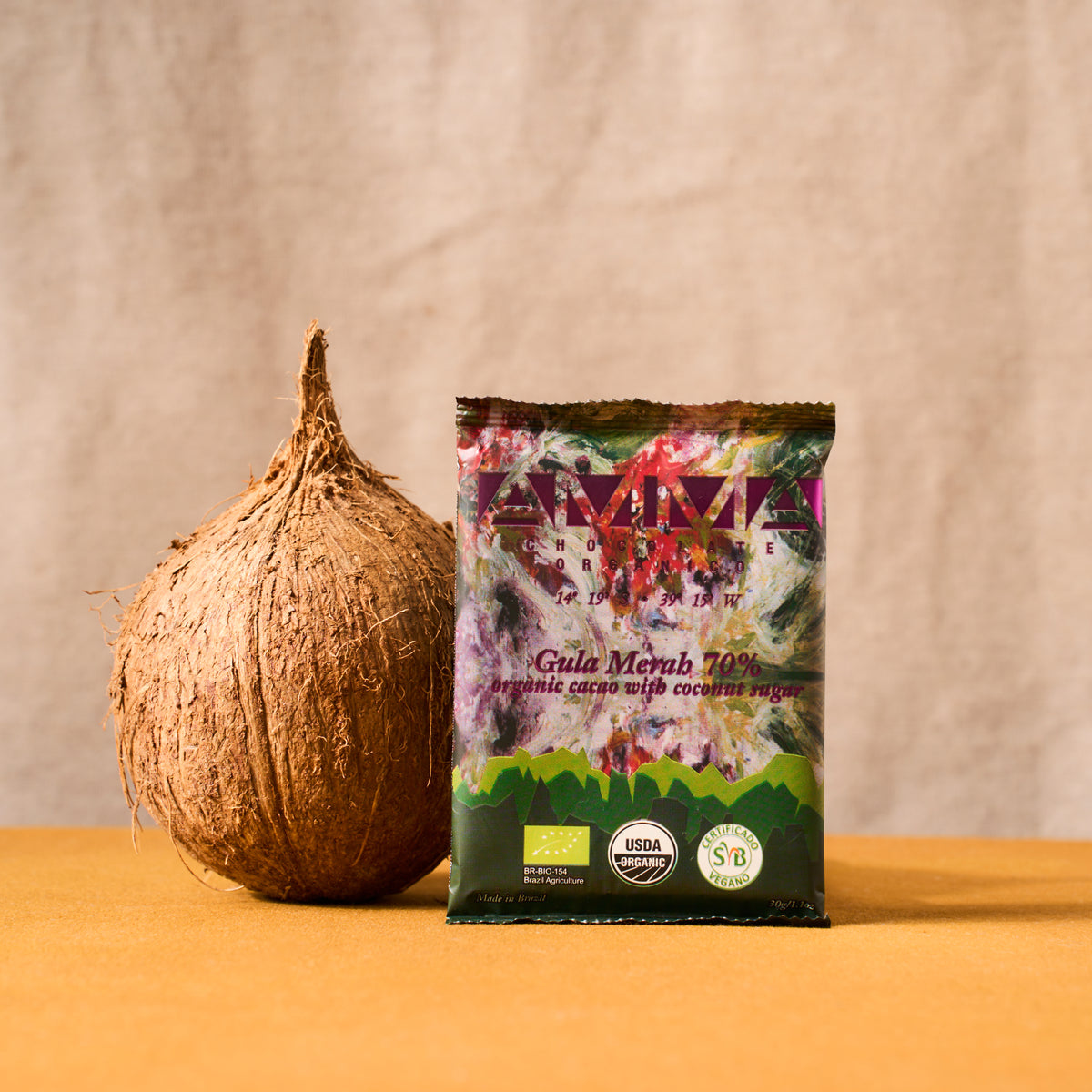 Chocolate Orgânico Gula Merah com Açúcar de Coco 30g
