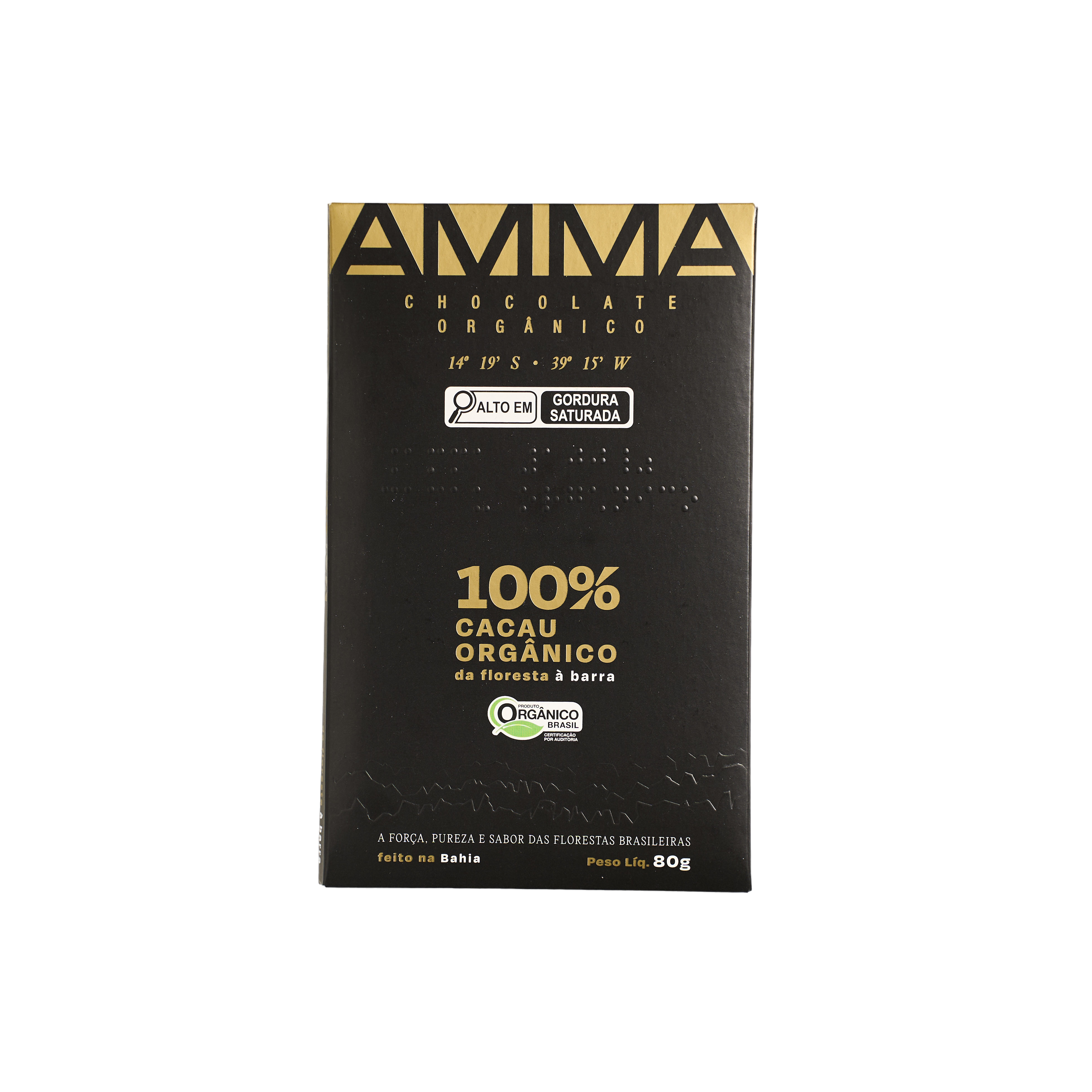 Chocolate Orgânico 100% Cacau 80g