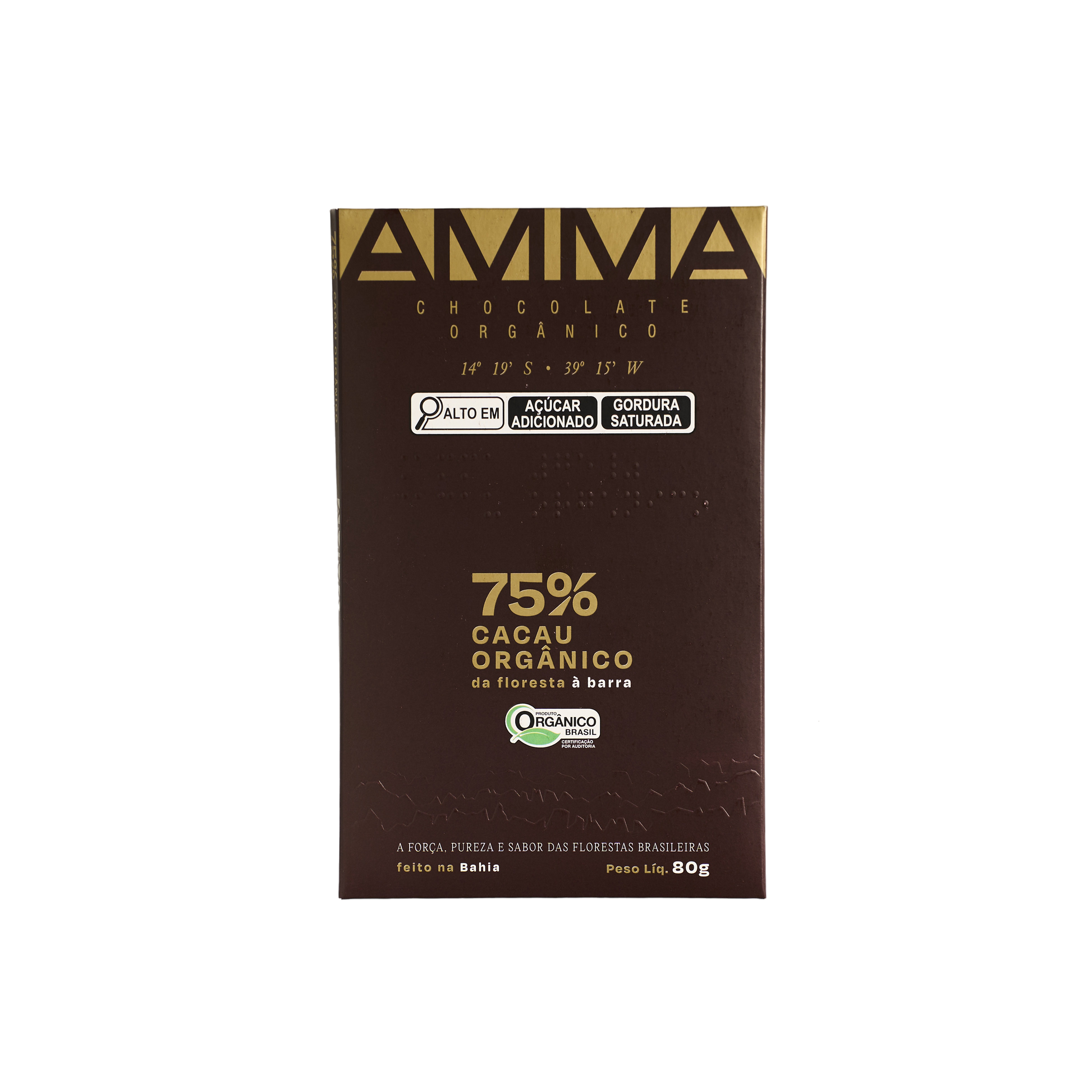 Chocolate Orgânico 75% Cacau 80g