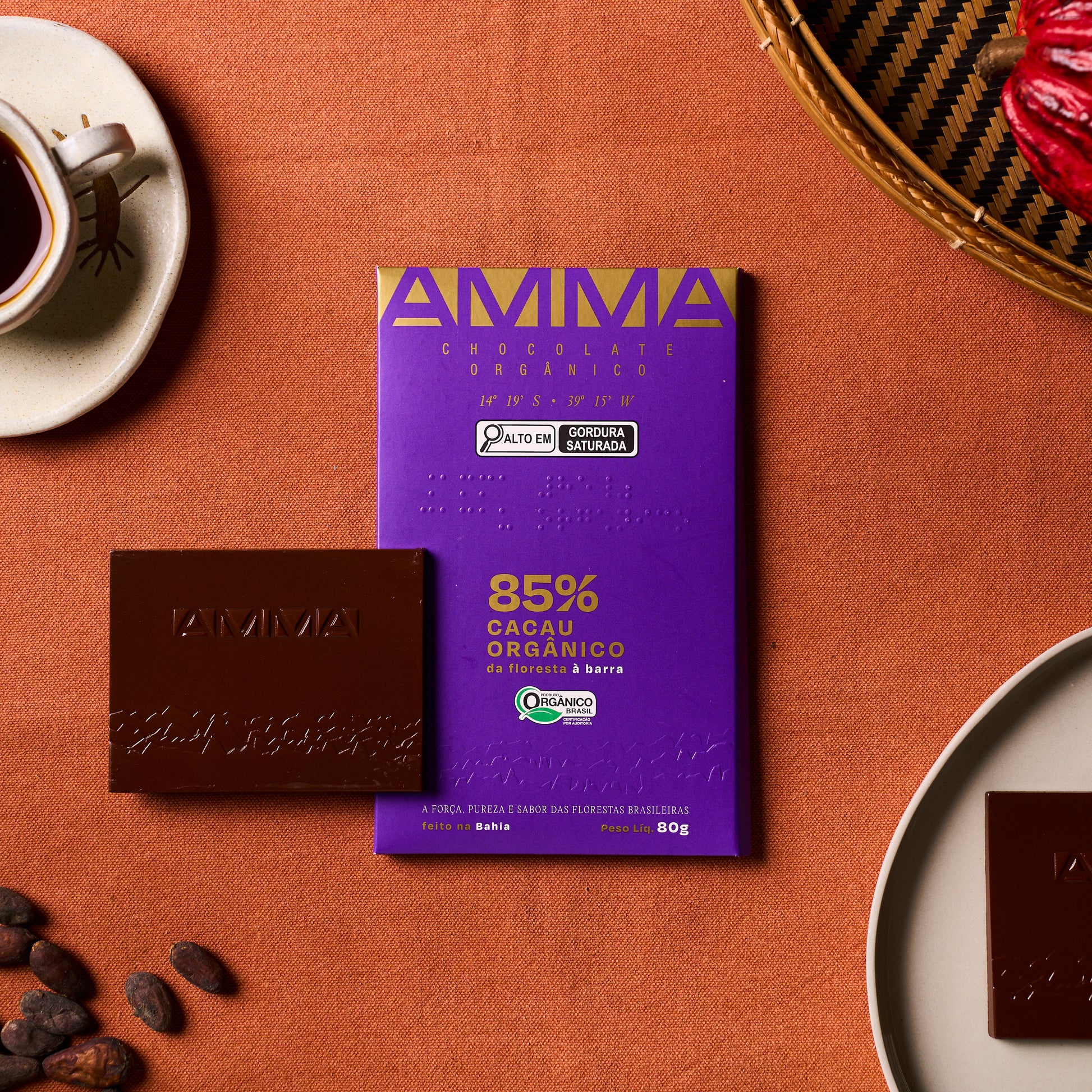 Chocolate Orgânico 85% Cacau 80g