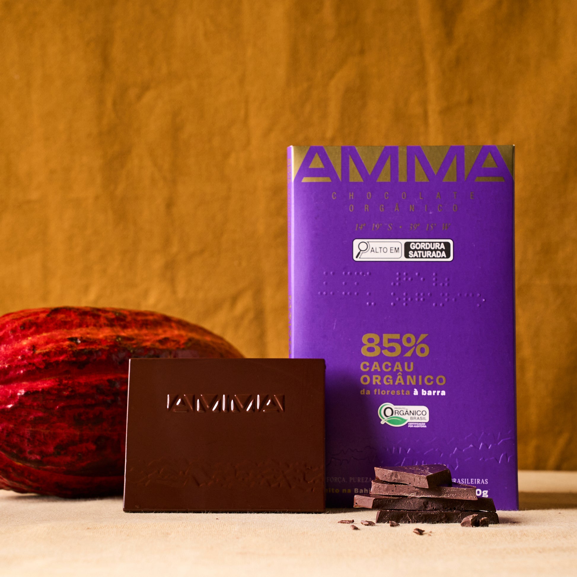 Chocolate Orgânico 85% Cacau 80g