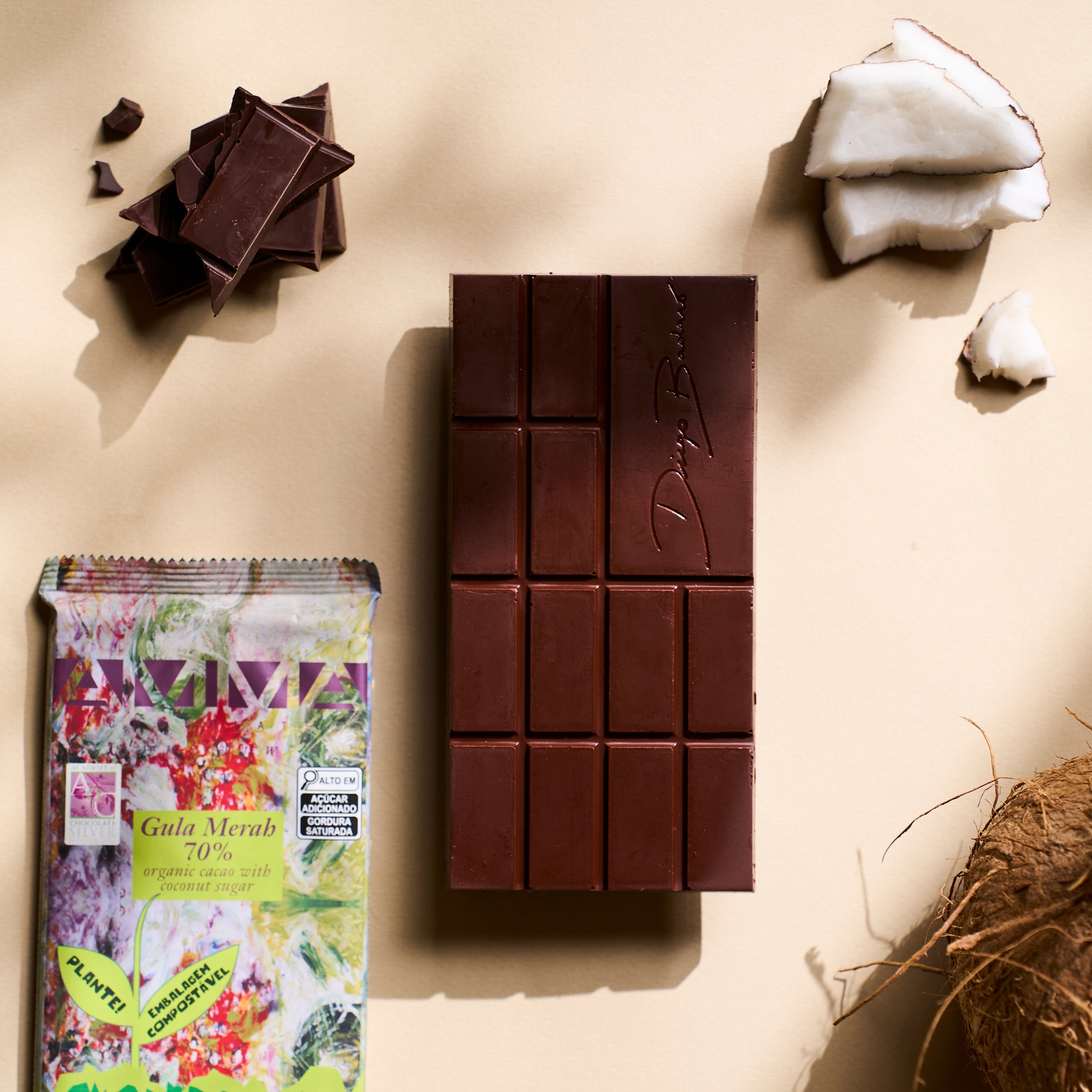 Chocolate Orgânico Gula Merah 70% Cacau com Açúcar de Coco 80g