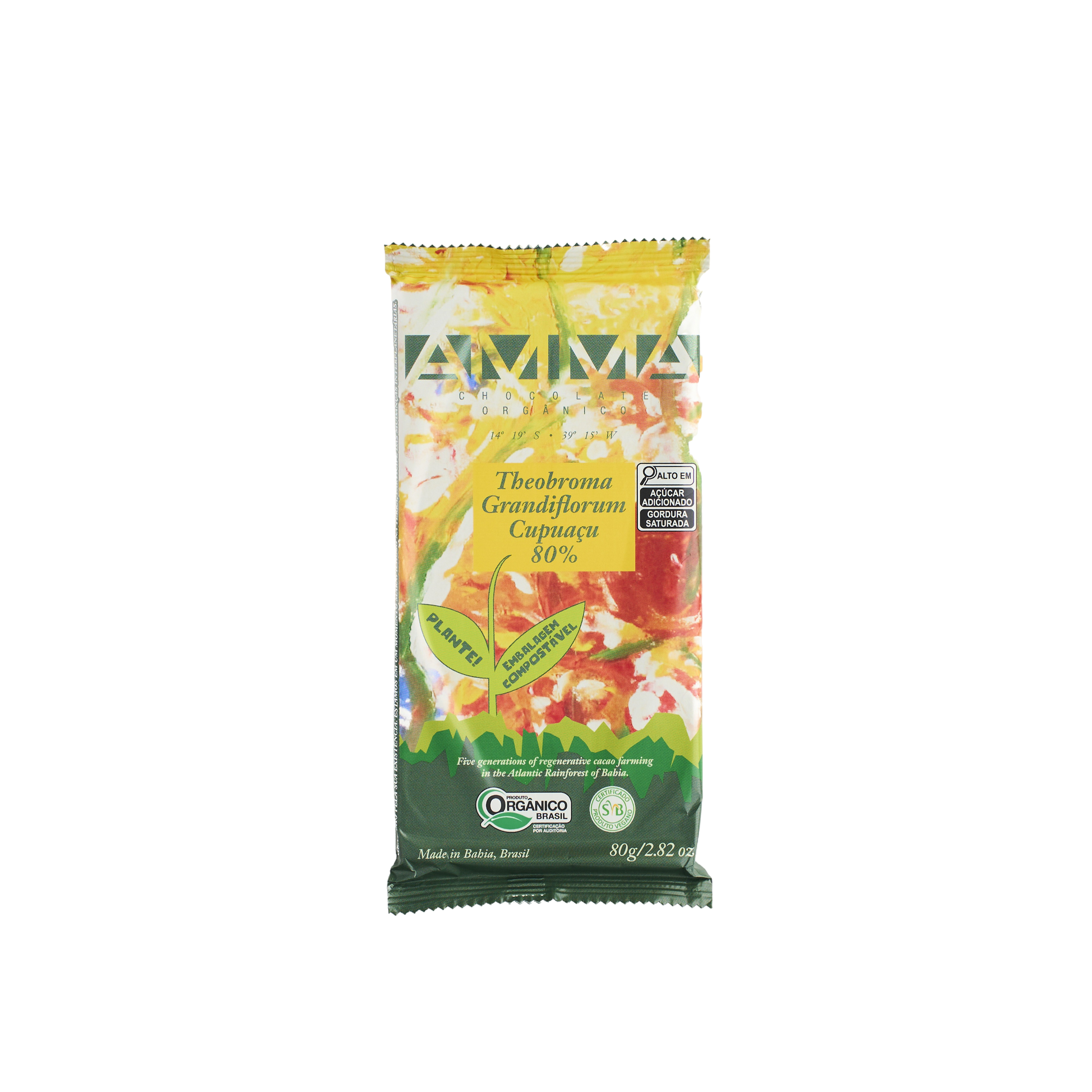 Theobroma grandiflorum Orgânico 80% Cupuaçu 80g
