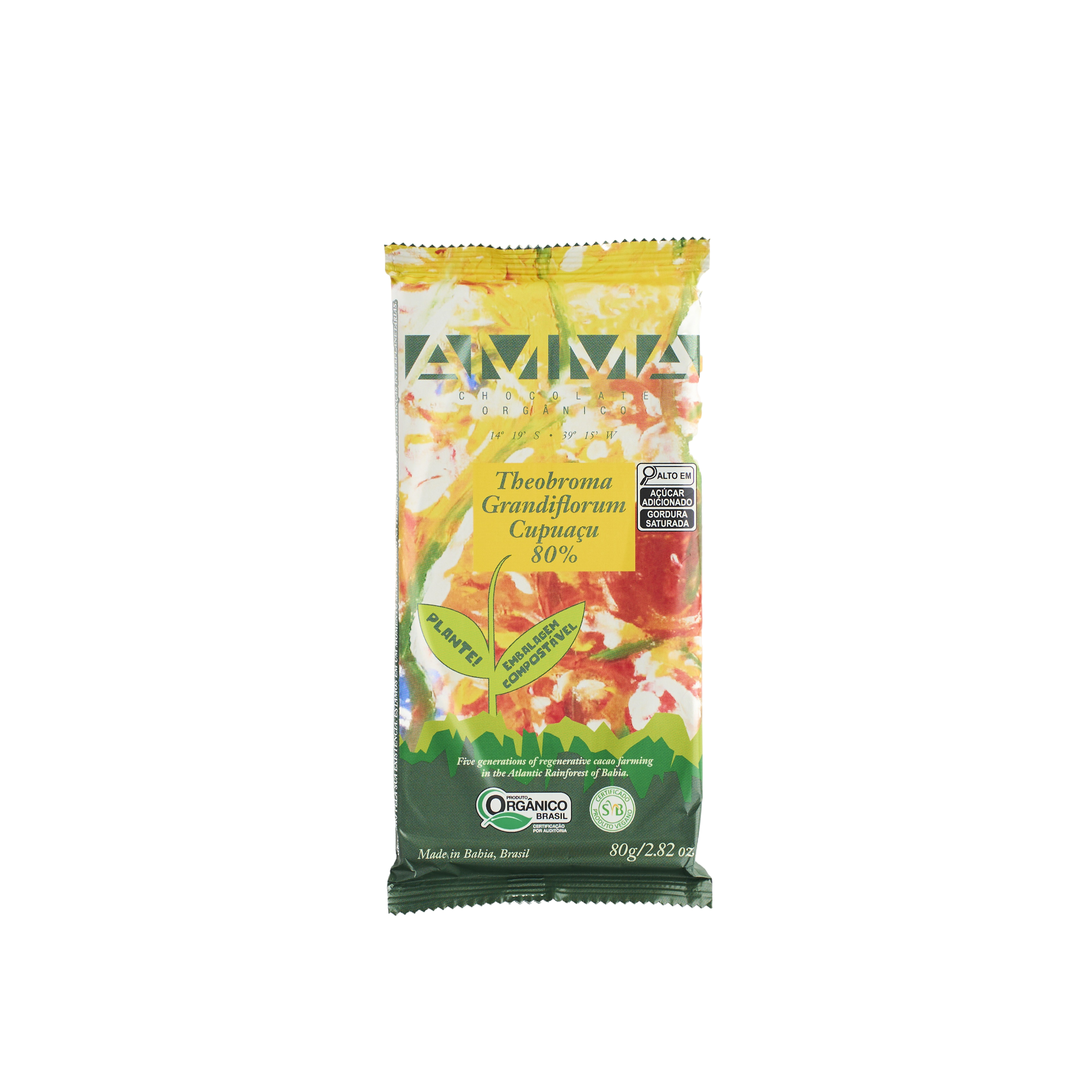 Theobroma grandiflorum Orgânico 80% Cupuaçu 80g