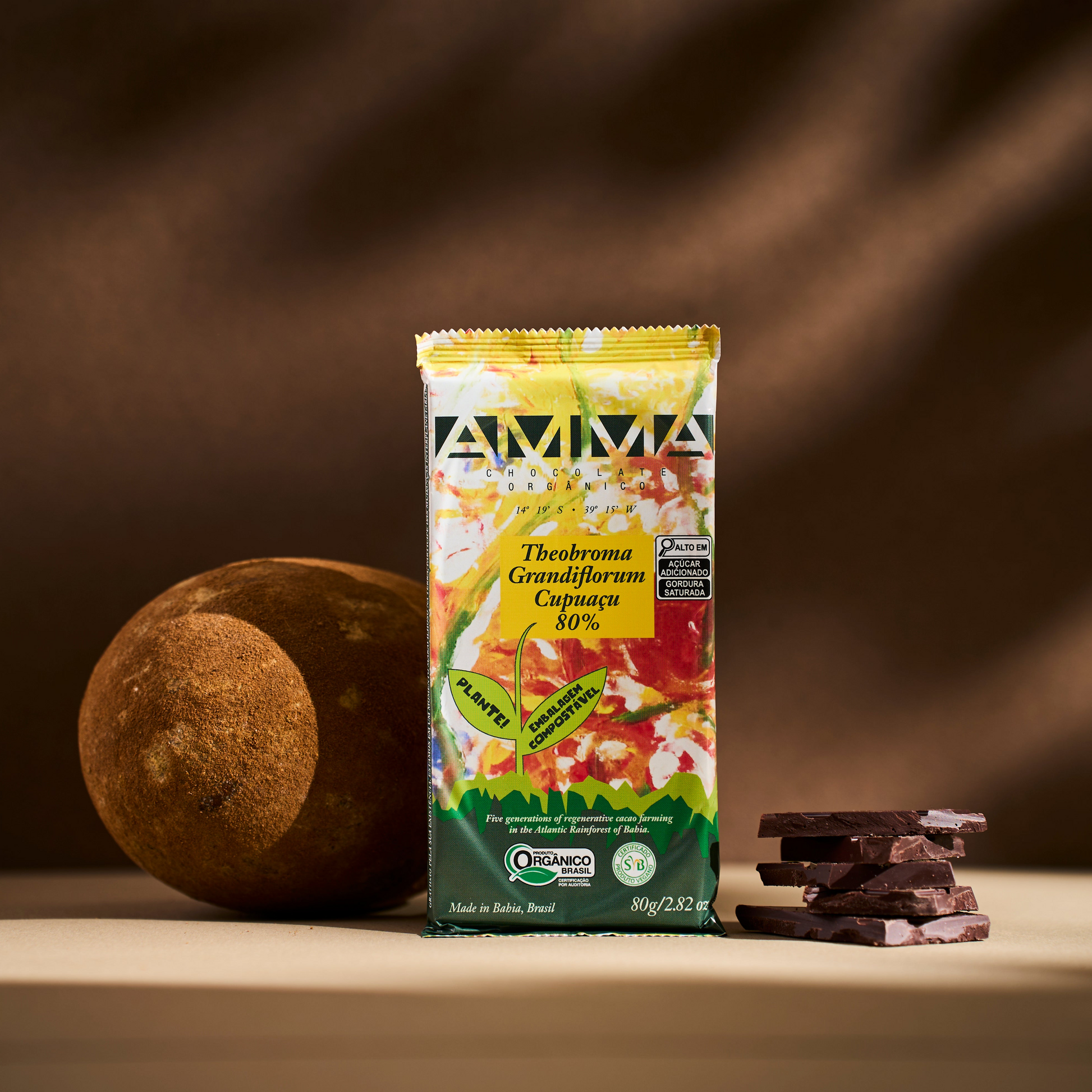 Theobroma grandiflorum Orgânico 80% Cupuaçu 80g
