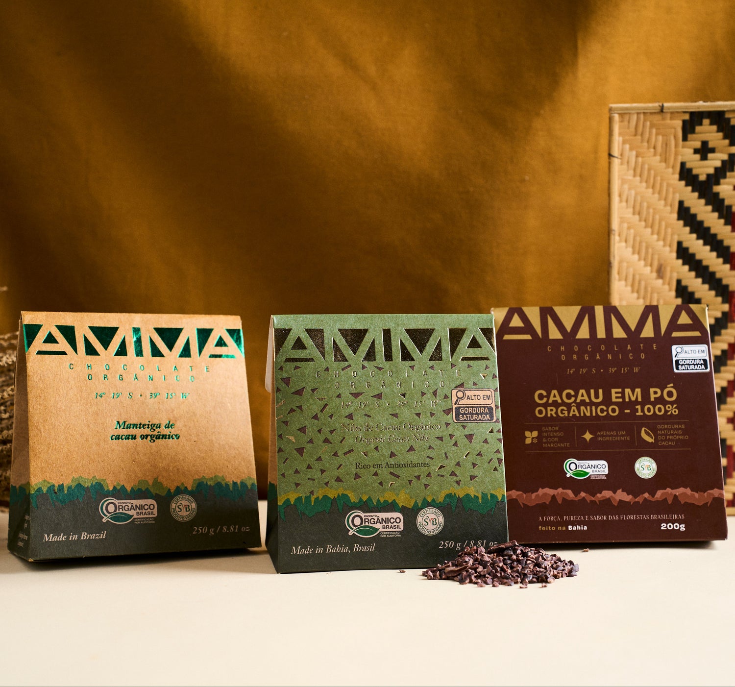 Trio Ingredientes - Manteiga de Cacau, Nibs de Cacau e Cacau em Pó 200g